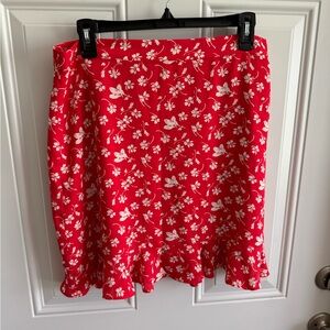 J. Crew Mini Skirt Red Floral Chic